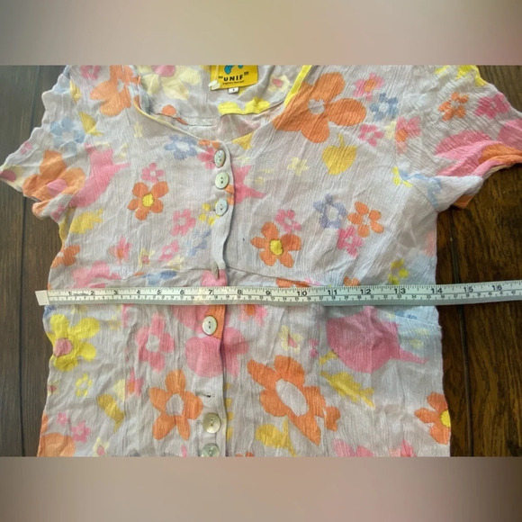 Unif Floral Button Up Dress Size Small B14 - Picture 2 of 5